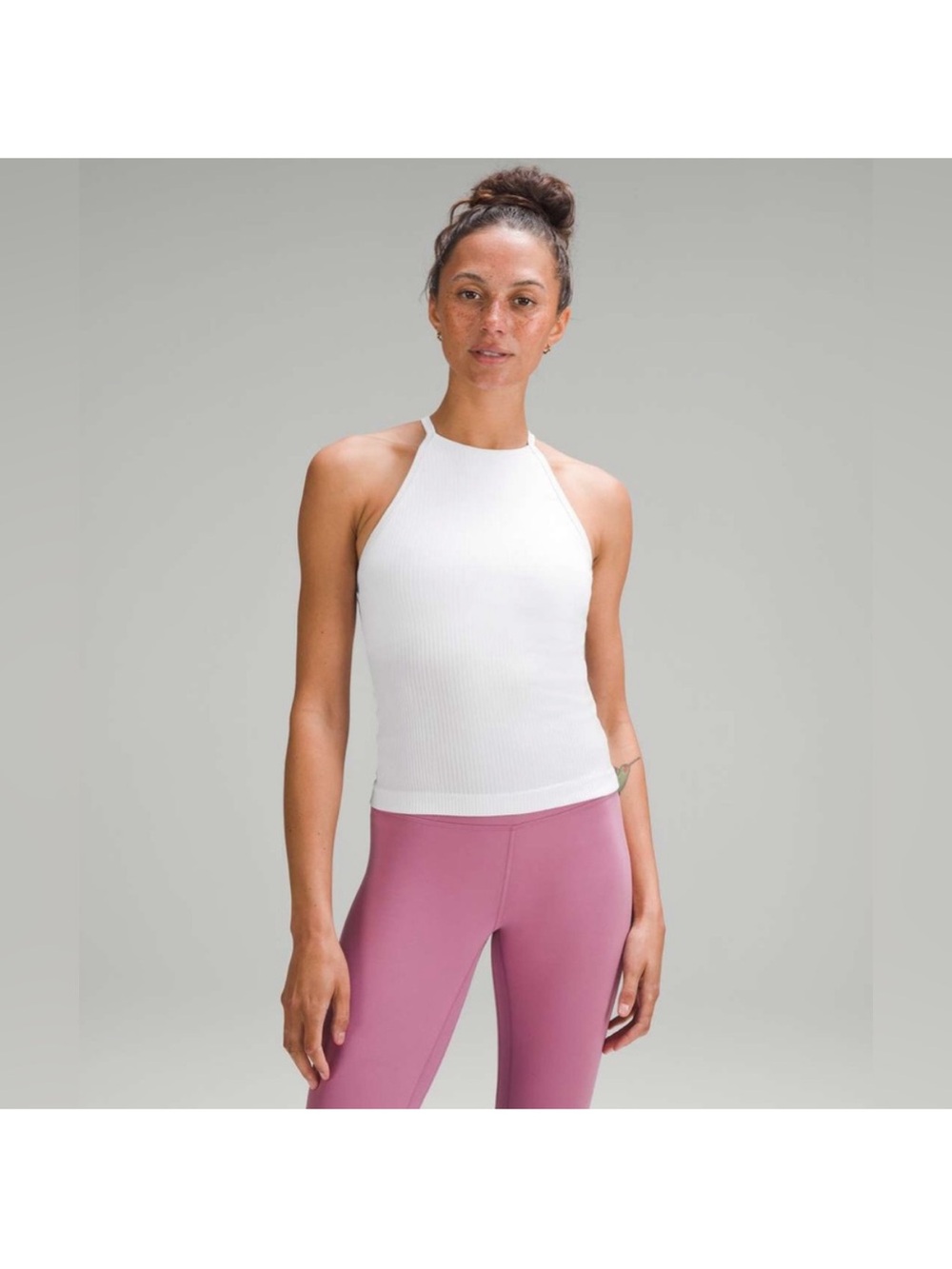 Lululemon Ebb to Street High-Neck Tank Top
White